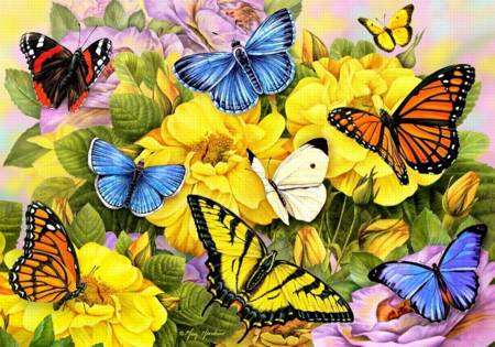 Wooden Jigsaw Puzzle - Butterflies of Summer (#762606) - 500 Pieces