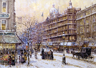 Wooden Jigsaw Puzzle - Harrod`s in the Snow - 140 Pieces