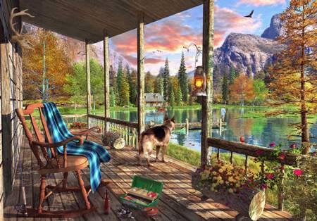 Wooden Jigsaw Puzzle - Mountain Cabin (802008) - 250 Pieces