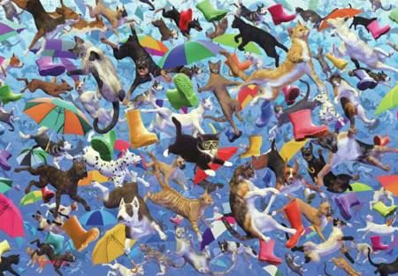 Wooden Jigsaw Puzzle - Raining Cats and Dogs (#582713) - 1000 Pieces
