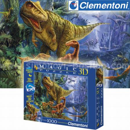 Jigsaw Puzzle - Dinosaur Valley (#39261) - 1000 Pieces 3-D Clementoni
