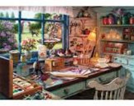 Wooden Jigsaw Puzzle - Grandma's Craft Shed (881502) - 250 Pieces