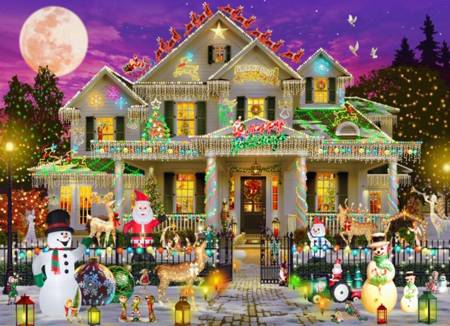 Wooden Jigsaw Puzzle - Happy Holidays Home - 250 Pieces