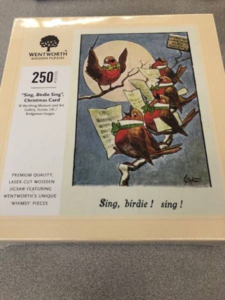 Wooden Jigsaw Puzzle - Sing, Birdie Sing, Christmas Card - 250 Pieces