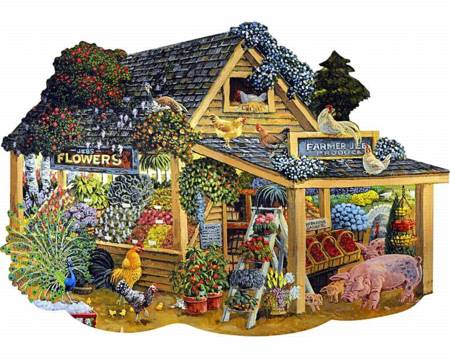 Wooden Jigsaw Puzzle - Barnyard Farmers Market (760101) - 250 Pieces