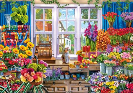 Wooden Jigsaw Puzzle - Flower Shop (831208) - 1000 Pieces