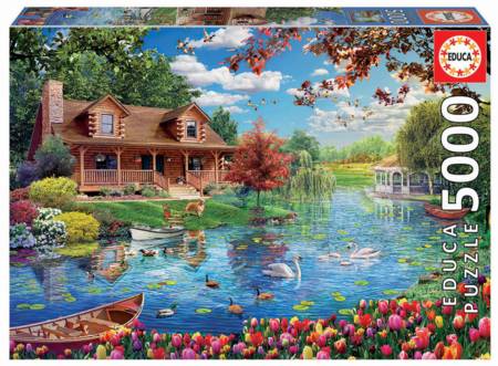 Jigsaw Puzzle - Lake House (19056) - 5000 Pieces Educa