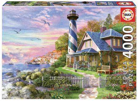 Jigsaw Puzzle - Lighthouse at Rock Bay (17677) - 4000 Pieces Educa