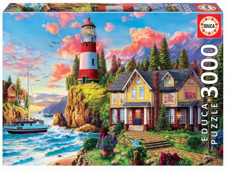 Jigsaw Puzzle - Lighthouse Near the Ocean (18507) - 3000 Pieces Educa