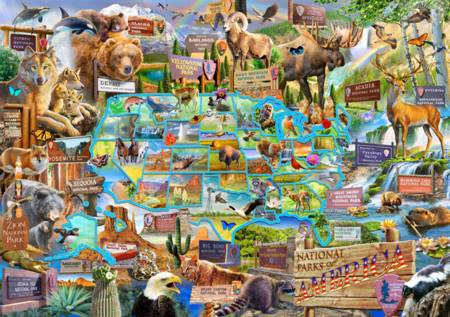 Wooden Jigsaw Puzzle - National Parks of America (822606) - 250 Pieces