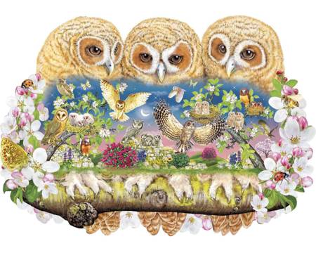 Wooden Jigsaw Puzzle - Owlets in the Moonlight (840106) - 250 Pieces Wentworth