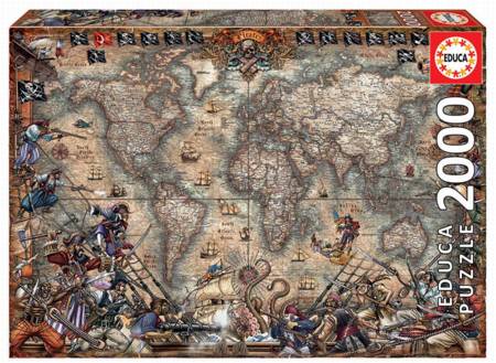 Jigsaw Puzzle - Pirates Map (18008) - 2000 Pieces Educa