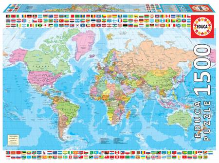 Jigsaw Puzzle - Political World Map (18500) - 1500 Pieces Educa
