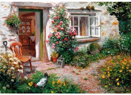 Wooden Jigsaw Puzzle - Roses Around the Door (791708) - 500 Pieces