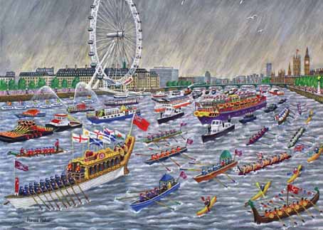 Wooden Jigsaw Puzzle - Thames Diamond Jubilee Pageant - 1000 Pieces  Wentworth