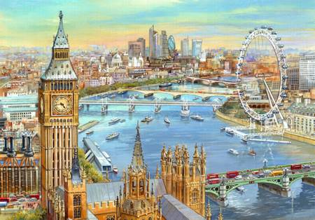 Wooden Jigsaw Puzzle - The Thames at Westminster (801505) - 250 Pieces